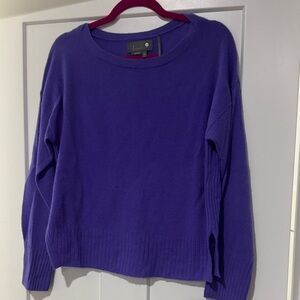 Anthropologie Vibrant Purple Cashmere Collection Crew Neck Sweater